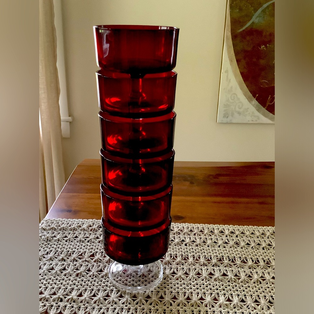 Vintage ruby red dessert cups Luminarc set of 6